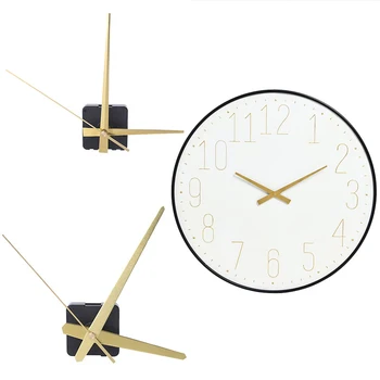 1 бр. Безшумен часовников механизъм със златни стрелки, за домашно кварцов часовник механизъм златни игли и аксесоари за подмяна на стенни часа
