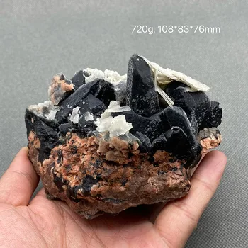 100% 100% натурален кристал эпидотового фелдшпат, проба от черен кристал от шаньдуна, Китай