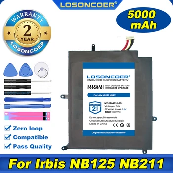 100% Оригинални сменяеми батерия LOSONCOER 5000 ма за Irbis NB125 NB211 12,5 
