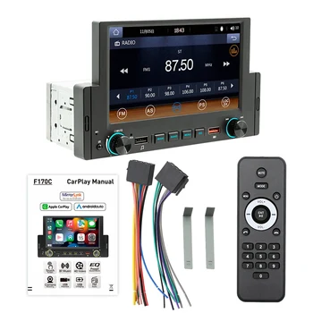1Din 6,2-Инчов Екран CarPlay Android-Авторадио Кола Стерео Bluetooth MP5 Плейър 2USB FM-Приемник Главното Устройство A