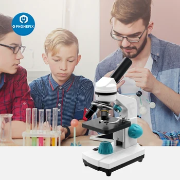 2000X Биологичен Монокулярный микроскоп + Електронен окуляр за Студентска Научна Експериментална лаборатория Lab Education LED USB