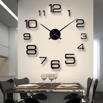2023 Модерен Дизайн, Големи стенни Часовници, 3D Кварцови часовници 
