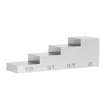 4-Стъпка изпитвателен блок Калибровочный блок от неръждаема стомана UT-Блок със стъпка клин дебелина Ултразвукова изпитвателен блок 6,25-25 мм