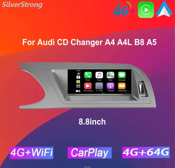 64 GB Вградена Памет Android Радио CarPlay За Audi CD-Чейнджър A4 A4L B8 A5 2008-2016 Автомобилен Мултимедиен Плейър GPS Навигация Стерео Авторадио
