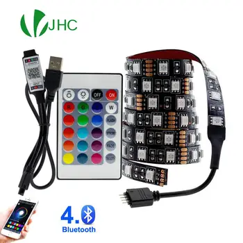 Bluetooth RGB LED Cabine Strip Light SMD5050 5 м на 1 М 2 М 3 М 4 М 0,5 М, внасяни диод лента Гъвкава неонова лента USB 5 НА подсветката на телевизора