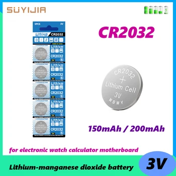 CR2032 3V Литиева Батерия DL2032 ecr2032br2032 е Подходящ за Електронен часовник, Калкулатор, дънната Платка, Играчки, Дистанционни Управления, Свещи, Лампи