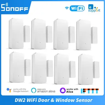 Ewelink DW2 Wifi Безжичен вратата прозорец датчик 433 Mhz RF, детектори за отваряне/затваряне на Алекса Google Home, алармени системи за умен дом