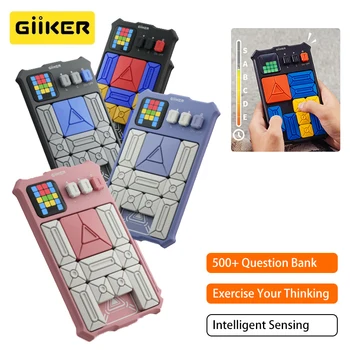 Giiker Пъзел Super Slide Huarong Road Smart Sensor Game 500 + Банка от въпроси, модул за обучение предизвикателство, Забавна играчка, подарък за Децата