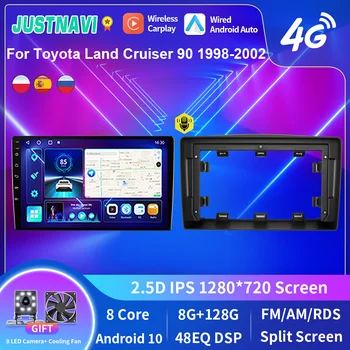 JUSTNAVI 8G + 128G Автомобилното Радио GPS За Toyota Land Cruiser 90 1998-2002 4G LTE Android Auto Apple Carplay SWC Камера, FM/AM/RDS DSP