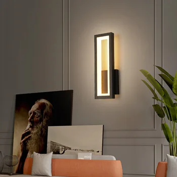 Led квадратен стенен лампа, модерни минималистичные осветителни тела за украса на дома, скандинавски лампа за спални, домашен коридор, стенни осветителни тела