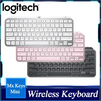 Logitech Mx Keys Мини Безжична водоустойчива клавиатура Bluetooth 104 Клавиша с подсветка Тънък Тих Преносим бизнес-компютър, Лаптоп