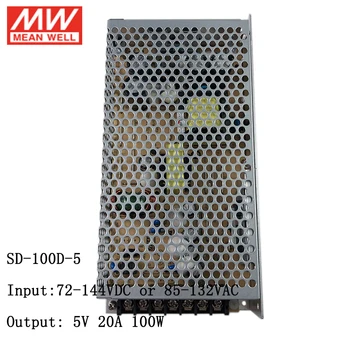 MEAN WELL SD-100D-5 72 ~ 144 vdc 5 vdc 100 W DC-DC Преобразувател Импулсно захранване 110 до 5 В 20A meanwell Преобразовательный трансформатор