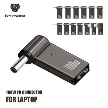 PD 100 W адаптер за зарядно устройство за лаптоп USB Type-C, жак за постоянен ток, включете конвертор за Lenovo, HP//DELL/ASUS/ACER/SONY