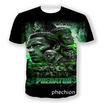 phechion, Нова Мода Мъжка/Женска Тениска с 3D Принтом на Хищник, с Къс ръкав, Ежедневни Лятна Риза в стил Хип-Хоп, Върхове S43