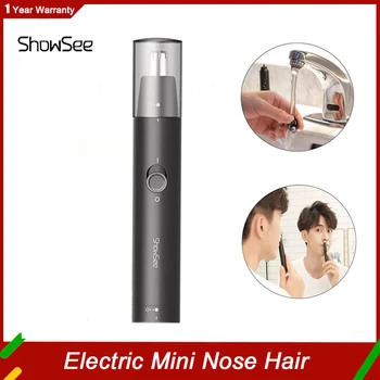 Showsee Електрическа мини тример за косми в носа, Преносима бръснач за косми в носа, водоустойчив, чиста и Удобна, безопасна, с ниско ниво на шум
