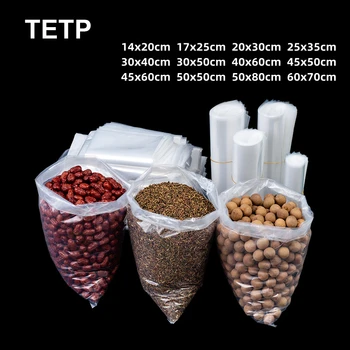 TETP 100шт 0,08 мм PE Прозрачни Горни Отворени Опаковки За Хранителни Продукти за Опаковане на Подаръци Пылезащитное Влагостойкое Печат Найлонова торбичка с Високо Налягане