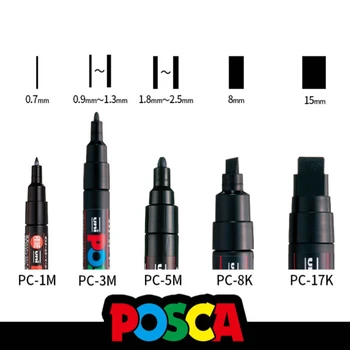 Uni 5pcs Posca Акрилна маркерная дръжка Rotuladores постоянни маркери за графити, писалка за рисуване/стоки, Стоки за бродерия за ПОП-плакати, водонепропускливи нетоксични