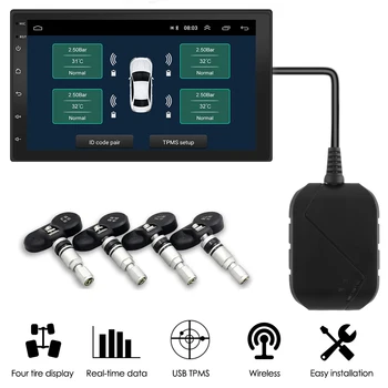 USB TPMS Система за контрол на налягането в автомобилните гуми за Android-радиото на автомобила, USB 3.0 Автоматична система за контрол на налягането в гумите