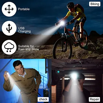 USB Акумулаторна батерия комплект велосипедни фенери, суперяркая преден фар и заден-led велосипеден фенер, 650 mah, 4 режима на осветление