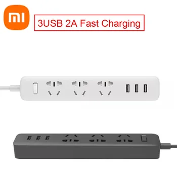 Xiaomi Mi power strip с 3 USB удлинителями Mijia Multifunctional 2A Fast Charging Power Strip 10A 250V 2500W