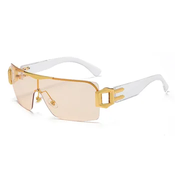Y2K Реколта Цели Квадратни Слънчеви Очила Женски За Мъже 2023 Модни Луксозни Маркови Дизайнерски Слънчеви Очила Тенденция Нюанси в Стил Steampunk