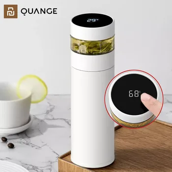 YouPin QUANGE умна чаена самозалепваща чаша H8133 Едно докосване показва температура, разделяне на чай 316 от неръждаема стомана Съхранява на студено и горещо