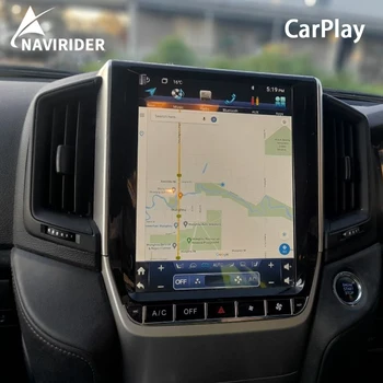 авто радио приемник с екран от 12.1 инча Tesla за Toyota Land Cruiser 200 2017 2018 2019, мултимедиен плейър 13 Android, GPS Carplay