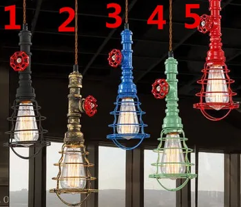въженият лампа САМ таванско помещение ретро промишлен ретро водопровод в стил steampunk, цветни окачен лампа e27, лампа от пеньковой въже за бар, въженият лампа