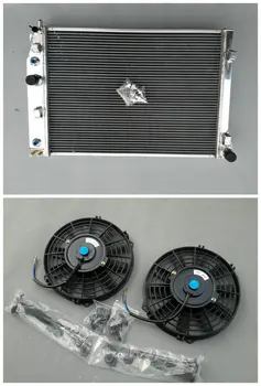 Горещ Продаваният Алуминиев Радиатор + Вентилатор * 2 За Chevy CORVETTE C5 Z06 350 5.7 L V8 AT 1997-2004 1997 1998 1999 2000 2001 2002 2003 2004