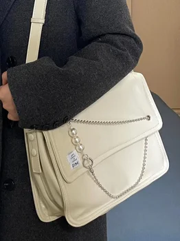 Дамски чанти Тенденция 2023, верижна чантата на пощальона с капак, Дамски Ежедневни чанти-тоут, Y2K, дамска чанта, Дамски чанти-незабавни посланици