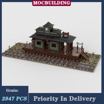 Жп гара MOC City Модел градивен елемент в събирането на Локомотив, Събиране на железопътни сгради, играчки, подаръци