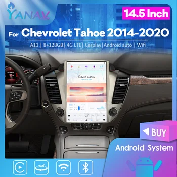 За Chevrolet Tahoe Suburban GMC Yukon 2014-2021 Android 11 14,5 Инча Автомобилен Мултимедиен Радиоплеер GPS CarPlay Навигация 4G LTE