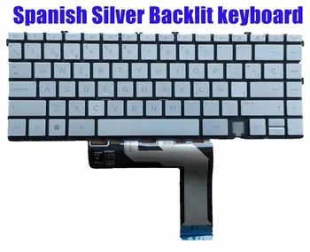 Испанска клавиатура със сребристи подсветка за HP ENVY 15-ep1054ne/15-ep1000ne/15-ep1012ne/15-ep1002ne