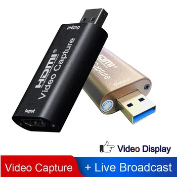 Карта за видеозапис USB3.0 2,0 HDMI Видео Grabber Record Box за Игри, DVD видеокамери PS4, Запис на Камера на живо, Потоковая излъчване