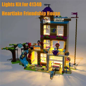 Комплект led подсветка за Lego 41340 Friends Heartlake, къща за приятелство, строителни блокове, тухла-не включва модела Lego
