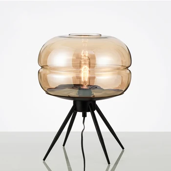 Креативен индустриален стил, стъклена настолна лампа за дневна, индивидуалност, проста постмодернистская спалня, нощно шкафче за кабинет, настолни лампи