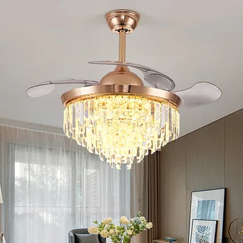 Кристална вентилатор, лампа в трапезарията, вентилатор на тавана, лампата в хола, луксозен постмодернистский стелт-фен, полилей, вентилатор на тавана, лампата