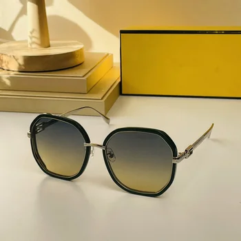 Луксозни маркови дамски слънчеви очила в класически метални рамки, дизайнерски дамски vintage слънчеви очила за улицата