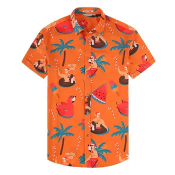 Лятна ежедневни хавайска риза, 3d цветен мъжки и дамски дрехи, плажна блуза с къс ръкав, модерна мъжка блуза Camisa Boys с ревера 