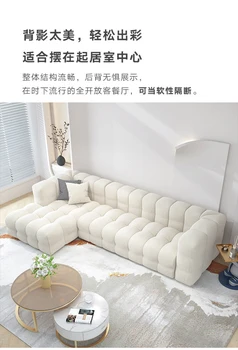 Малък диван от френската захарен памук, дизайнерски диван от овче кашмир в северна кремовом стил, двуместен диван за трима души