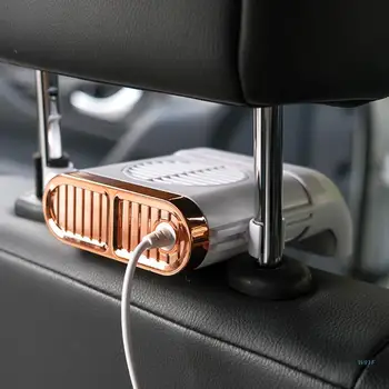 Мини USB вентилатор на задната седалка на автомобила Сгъваем Безшумен вентилатор с променлива скорост на вятъра, авто охладител, вентилатор за охлаждане на въздуха W91F