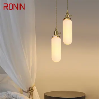 Модерен Месинг окачен лампа RONIN LED Nordic Creative Simply Ceramics Окачен лампа за дома, трапезария, прикроватной нощни шкафчета в спалнята