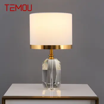 Модерна Кристален настолна лампа TEMOU с творчески затъмняване, Луксозна настолна лампа, декорация за дома, хол, спалня, прикроватной нощни шкафчета