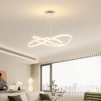 Модерни led висящи лампи за трапезария, спални, скандинавски домашен интериор, окачена лампа, вътрешно осветление 110-220 v, бял, Черен