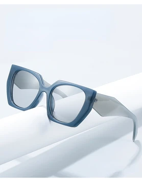 Модни полигональные очила в рамки, женски европейските и американските плоски слънчеви очила, мъжки слънчеви очила