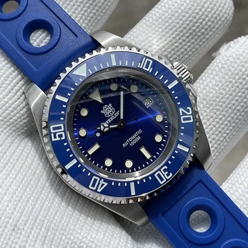 Мъжки дайверские часовници STEELDIVE Спортни автоматични часовници Водоустойчиви механични ръчни часовници с дължина 1000 м От светящимся керамично безелем син сапфир