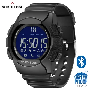 Мъжки часовник Военни водоустойчивост 100 м NORTH EDGE армейските спортни часовници led цифрови ръчни хронометри за мъже за IOS и Android