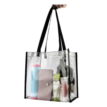 Нова прозрачна чанта с голям капацитет, дамски чанти-тоут, дамски чанти през рамо, модерен модерна и креативна плажна чанта от PVC за пазаруване