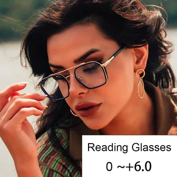 Нови двухлучевые квадратни очила за четене за мъже и Жени, прозрачни модерни очила с синя светлина, модерни оптични компютърни очила