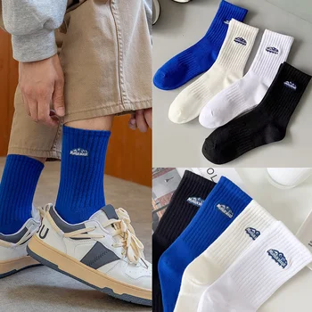 Нови спортни чорапи за мъже и жени, младежки обикновена чорапи със средна дължина, пролетно-летни памучни меки дишащи обувки, аксесоари за чорапи
